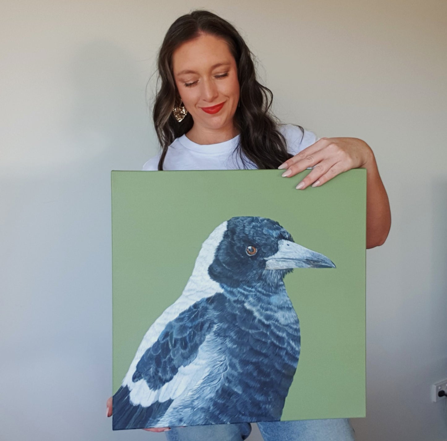 "Magpie Gaze" - Magpie painting