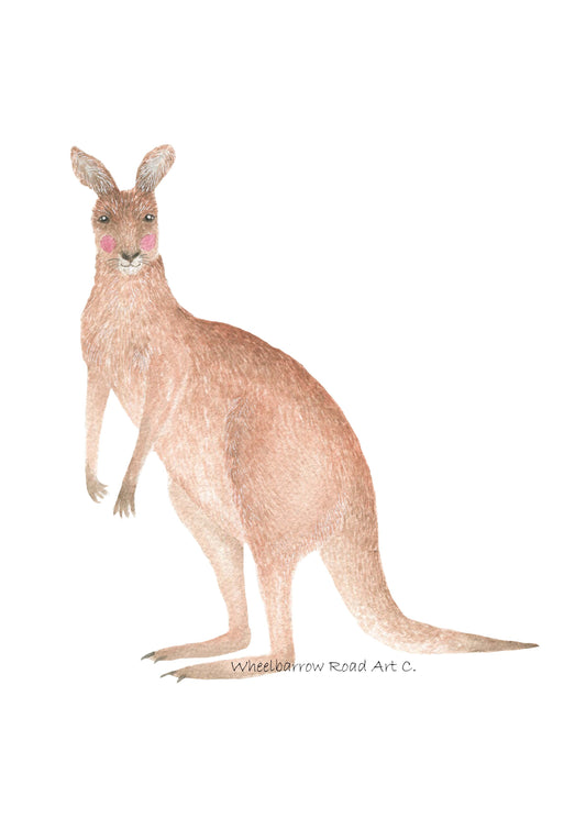 RED KANGAROO NURSERY PRINT